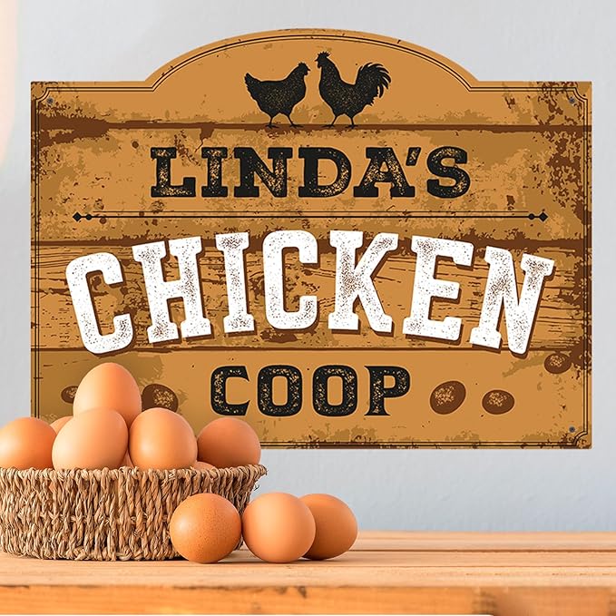 Personalized Chicken Coop Sign, Custom Name Farmhouse Backyard Décor For Sign, 18x24 Inches, Rust Free .063 Aluminum, Fade Resistant, Made in USA by Sigo Signs