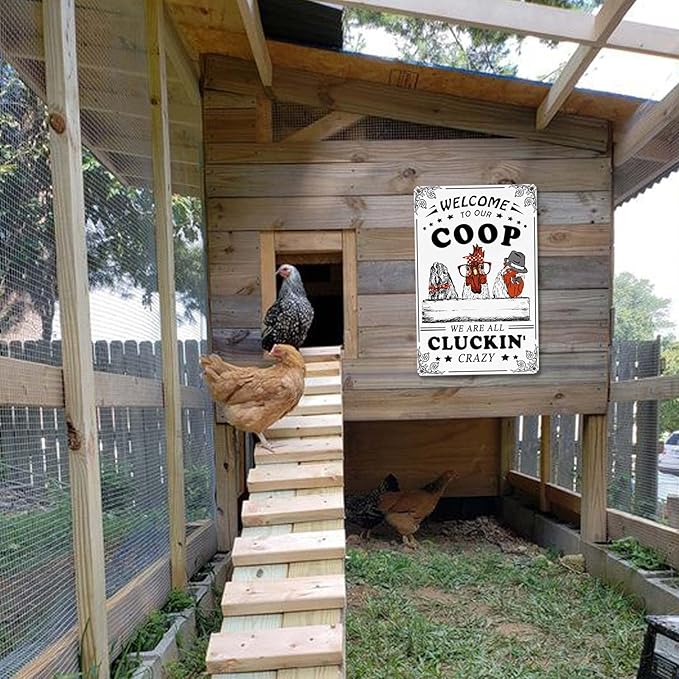 Bestylez Welcome To Our Coop Funny Chicken Sign Chicken Coop Sign Chicken Decor 12" * 8" (215)