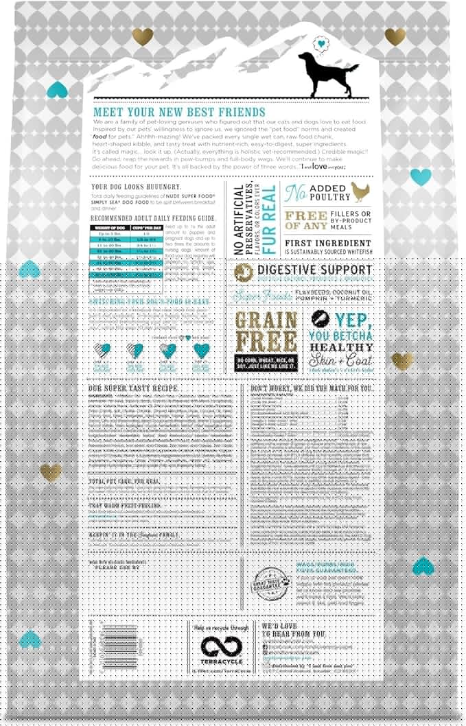 I AND LOVE AND YOU Nude Super Food Dry Dog Food - Salmon + Whitefish - Prebiotic + Probiotic, Grain Free, Real Meat, No Fillers, 23lb Bag