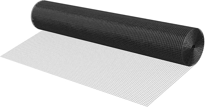 VEVOR Hardware Cloth 60 in x 50 ft, 1/2 in 19 Gauge Galvanized Wire Mesh Roll, Weather-Resistant Vinyl Coated Chicken Wire Fencing, Heavy Duty Welded Garden Plant Fencing for Rabbit Cage Snake Fence