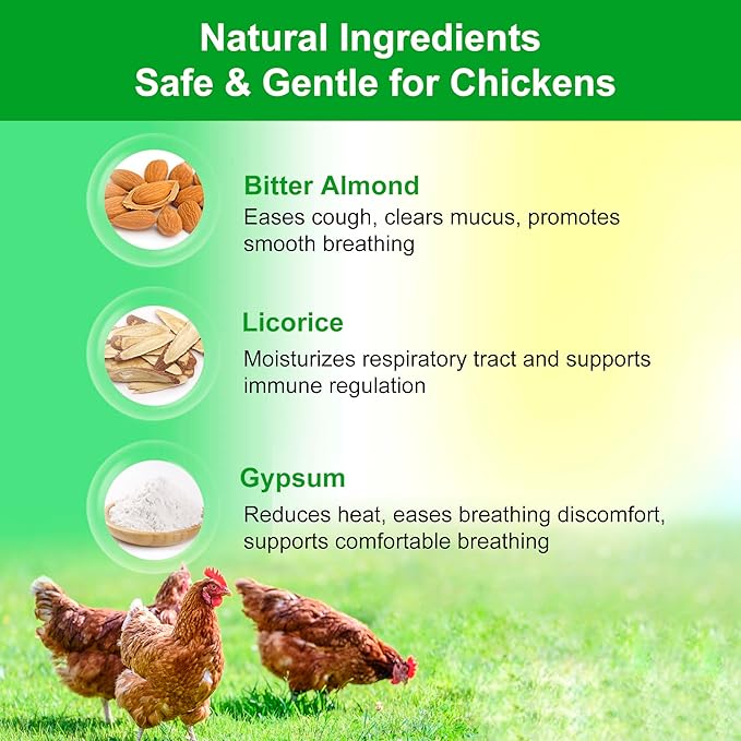 Yakucho Chicken Breathing Supplement - 300 Tablets Poultry Respiratory Aid Pills for Chickens - All Breeds & Ages - Supports Wheezing, Coughing, Rapid Breathing, Lung Health - Natural, Gentle Formula