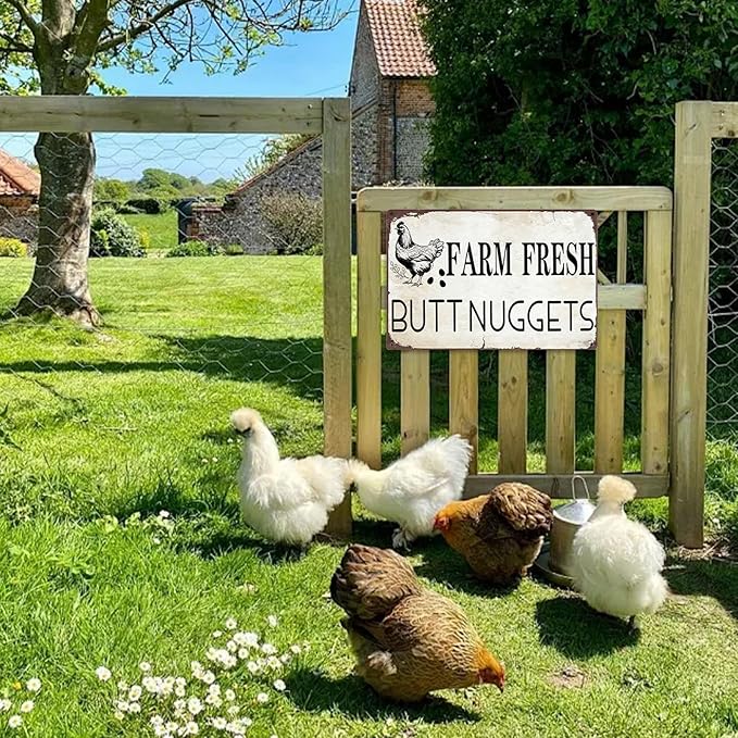 Vintage Metal Signs Chicken Coop Signs for Farm Yard Decor, Tin Sign for Home Farm Chicken Coop Farmhouse Kitchen Garden Decor 8 X 12 Inch