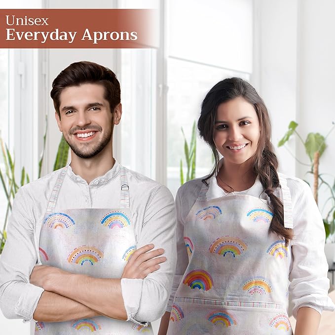 Maison d' Hermine 100% Cotton Apron for women with Pocket Kitchen Chef Apron for Men Cooking Easter Decorations