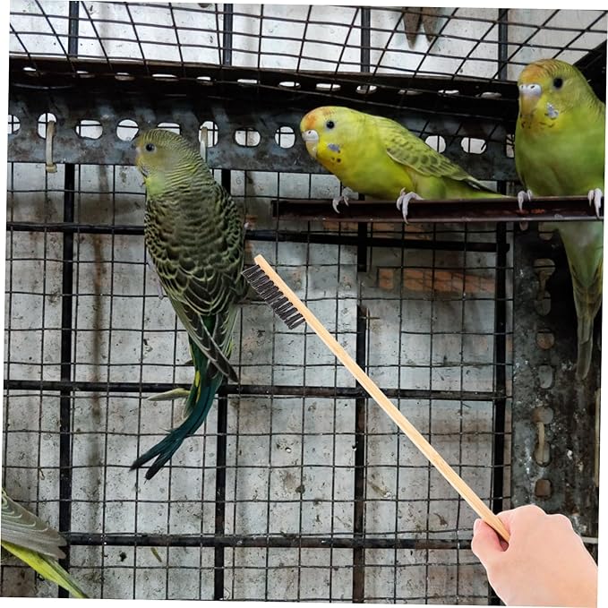 Hemoton 2-Piece Bird Cage Cleaning Brush Set Bird Feeder Brush and Droppings Cleaner for Small PET Cages Easy to Use Cleaning Tools