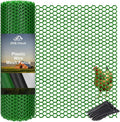 Plastic Chicken Wire Mesh Fence,Plastic Chicken Wire Roll 16in x 10ft,Garden Netting Fencing Barrier for Poultry, Animals, Pets and Balcony(Green)