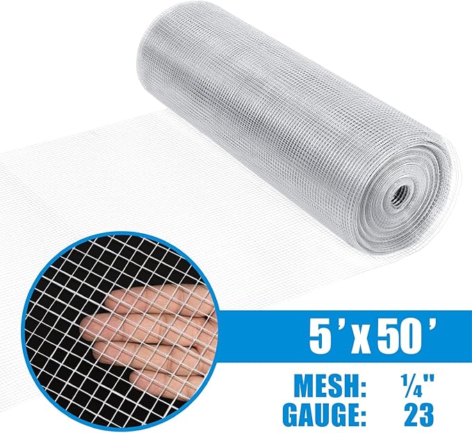 Fencer Wire 23 Gauge Galvanized Hardware Cloth with Mesh Size 1/4" x 1/4" (5 ft. x 50 ft.)