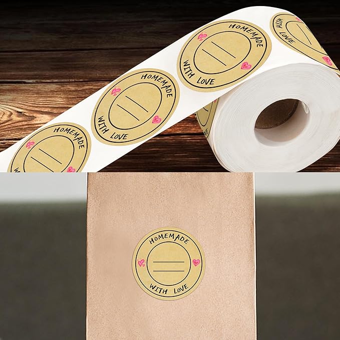 Jam and Jelly Jar Canning Labels for Mason Jars and More(2" Round 500/roll) with Lines for Writing- Jar Labels Jam, Jelly, and More