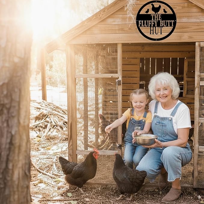 Custom Chicken Coop Metal Sign, Personalized Chicken Coop Sign for Outside, Custom Metal Hen House Farm Signs, Chickens Hen House Farmhouse Wall Art Decor