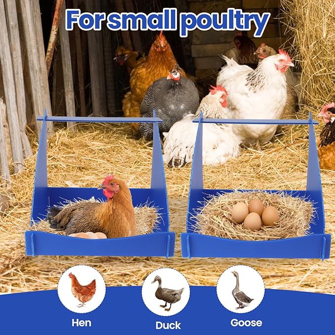 4 Pack Nesting Boxes for Chickens, Chicken Nesting Box for Laying Eggs, Durable Chicken Laying Nest Box for Hens, Ducks and Poultry,Blue
