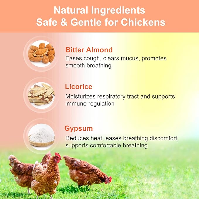 Ourea Chicken Breathing Supplement, Poultry Respiratory Aid Pills for All Breeds & Ages of Chickens - Support Wheezing, Coughing, Rapid Breathing, Lung Health - Gentle, Natural Formula - 300 Tablets