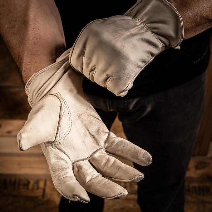 AWP Grain Leather Pigskin Work Gloves for Men and Women, Made with Premium Grain Pigskin Leather, X-Large