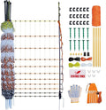 Poultry Electric Netting Fence - 41.3''H (can be Manually Raised to 53.1''H) x 65.6'L for Flying Chicken, Sheep, Goats in Farms, Ranches and Gardens, PK1