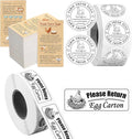 3 in 1 Total 1200pcs Fresh Farm Egg Egg Stickers Set Include 500pcs Farm Fresh Eggs Carton Labels 200pcs Handling Instruction Cards 500pcs Please Return Eggs Carton Labels Stickers