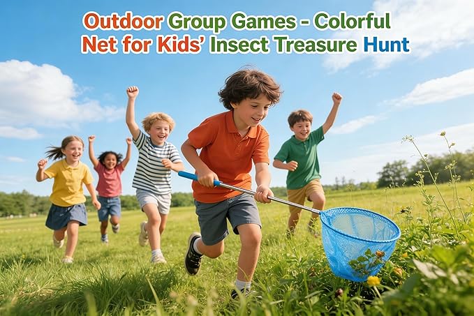 4pcs MAGIKON 8-Inch Diameter Retractable Bug Net,Little Fish Butterfly catching Net Colorful