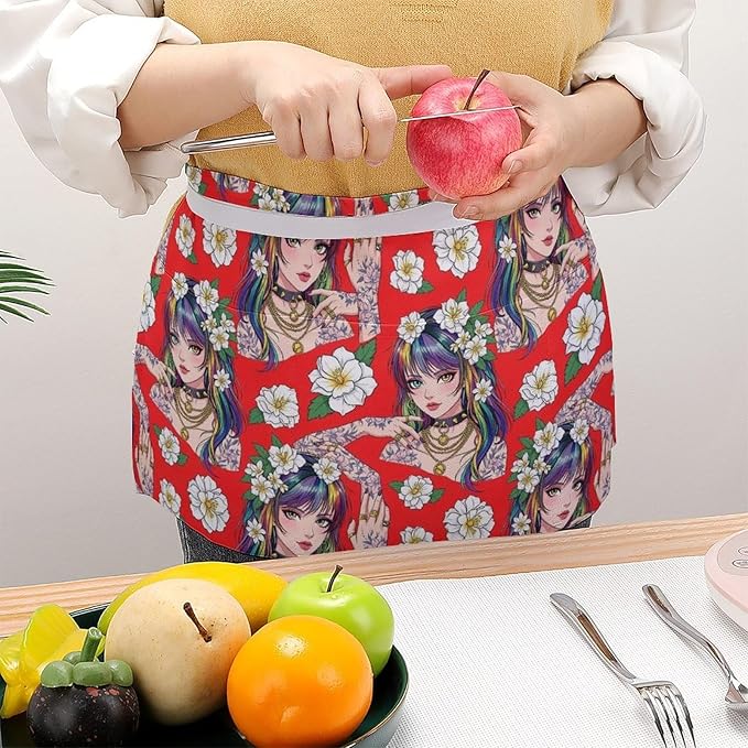 Server Waitress Waist Apron Cooking Kitchen Restaurant Aprons for Women Men