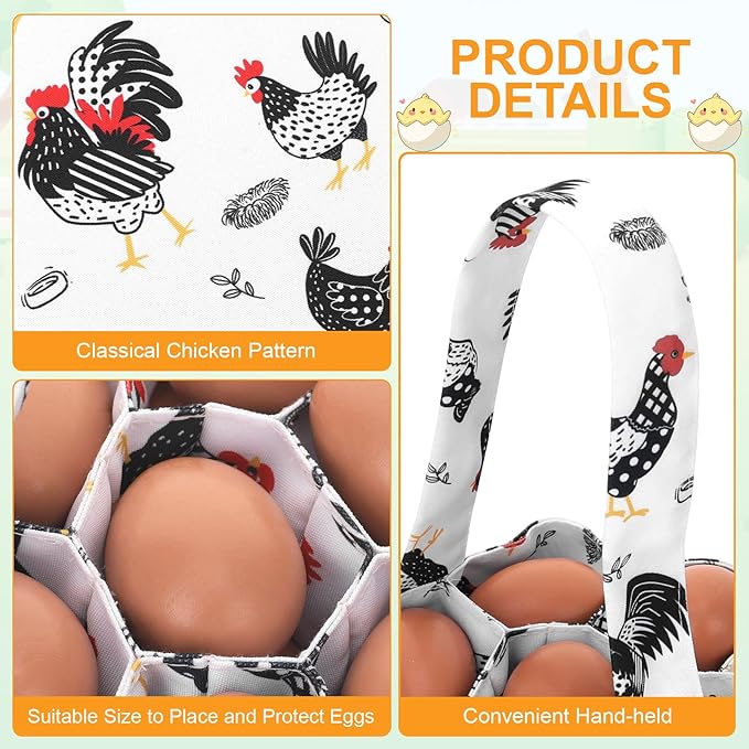 Egg Collecting Apron and Basket, 14 Pouches Chicken Egg Apron with 7 Pouches Basket, Aprons for Fresh Eggs for Chicken, Duck, Goose, Bird, Various Poultry Collection