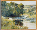 Vintage Landscape Framed Pictures Nature Scenery Posters River Nature Wall Art Rustic Landscape Painting Wilderness Green Poster Farmhouse Scenery Wall Art Rustic Forest Artwork 8x10inch Framed