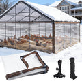 6.6 x 10FT Waterproof Chicken Coop Cover for Winter, Durable Easy Install Chicken Run Tarp with Rope & Cable Tie, Chicken Coop Insulation Windproof Winterizing Cover for Large Chicken Cage Walk-in Run