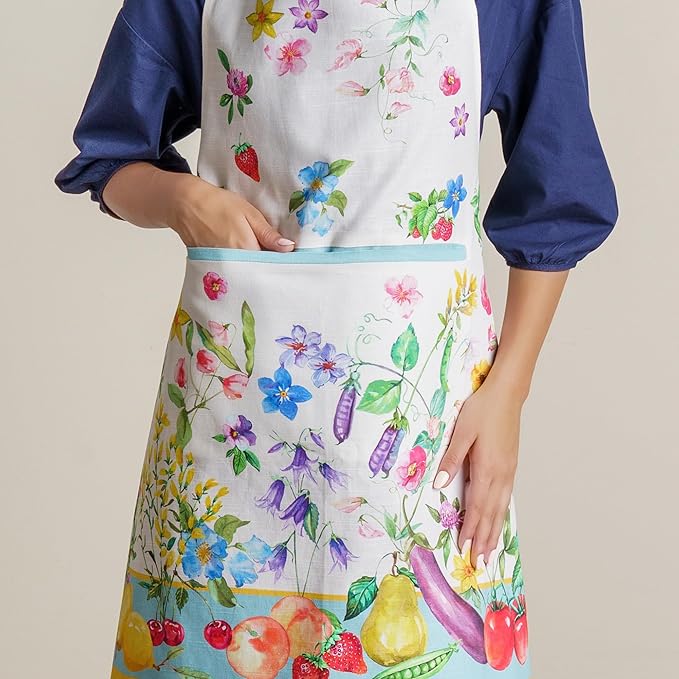 Maison d' Hermine 100% Cotton Apron for women with Pocket Kitchen Chef Apron for Men Cooking Easter Decorations