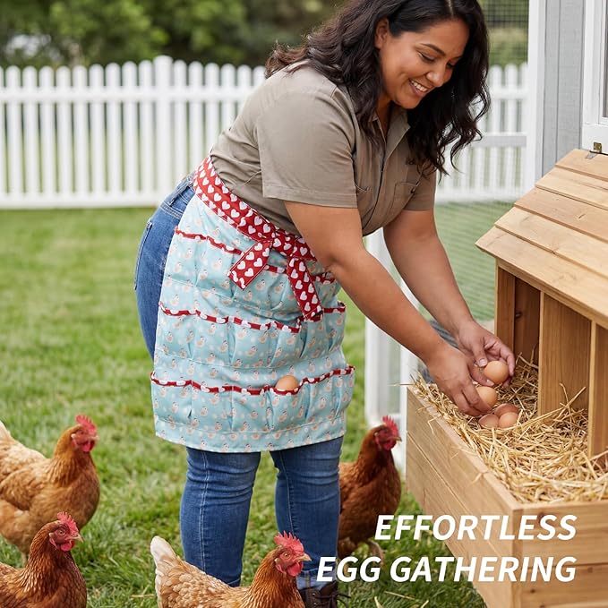 18 Pocket Egg Collecting Apron – Heavy Duty Canvas Chicken Egg Holder for Gathering Hen, Duck and Goose Eggs