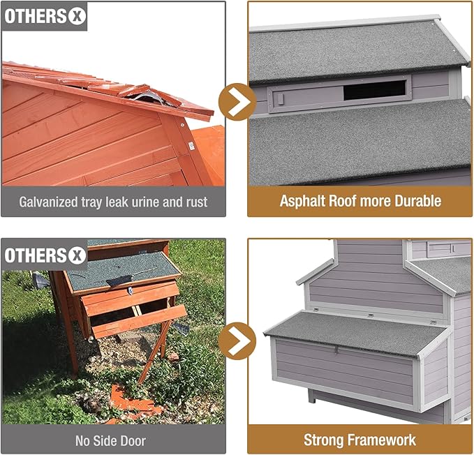 Chicken Coop 115in Large Chicken House with Run Poultry Cage with Nesting Boxes, 8-10 Chickens