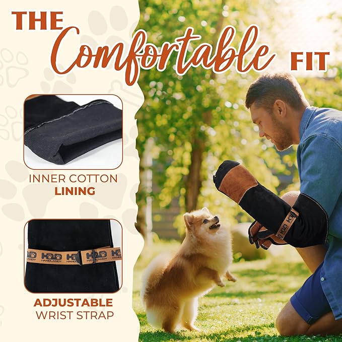 HANDLANDY 24 Inches Animal Handling Gloves Bite-Proof, Scratch-Resistant, Pet Gloves for Dogs, Cats, Falconry, Gardening