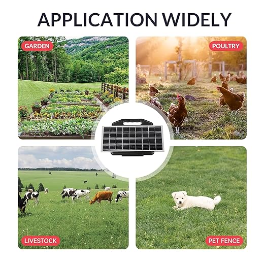 S1500 1.5 Joule Solar Electric Fence Energizer for Livestock, Horses, Cattle, Sheep - 50 Miles, 15W Solar Panel, Easy Installation