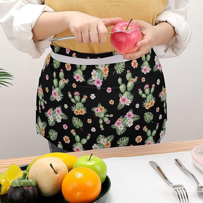 Short 3 Pockets Waist Waiter Waitress Half Apron Waterproof Chef Aprons
