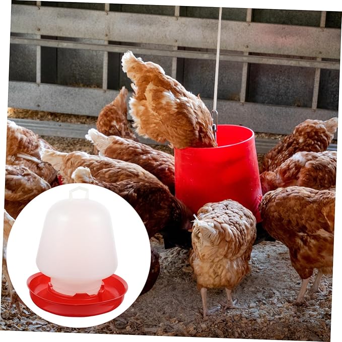 POPETPOP Automatic Chicken Waterer Poultry Feeder- Thickened Chick Feeder and Waterer, Poultry Fountains, Automatic Chicken Water Waterer Water Feeding Dispenser for Farm Coop (