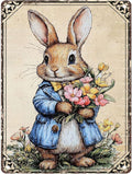 Easter Bunny Tin Sign Retro Sign Rabbit Vintage Retro Sign Home Decor Metal Sign for Home Garden Living Room Easter Wall Decorations 12X16Inch