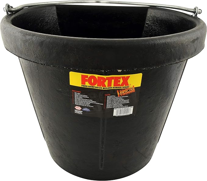 Fortex Flat Side Feed Bucket for Horses, 18-Quart