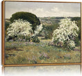 Rustic Landscape Pictures Farmhouse Wildflower Painting Vintage Farmhouse Posters Countryside Canvas Wall Art Nature Scenery Pictures Retro Landscape Artwork Antique Farmhouse Wall Art 8x10in Framed