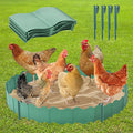 Large Chicken Dust Bath Tub, 40'' D * 5.5'' H Bottomless Design Round Adjustable Chicken Coop Cleaner Container Dust Bath Chicken Coop Lime Portable Farms Essential Chicken Coops Accessory