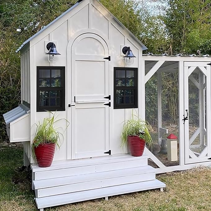 Shed Windows 2 Pack, Chicken Coop Windows 18" x 23" with Tempered Glass and Fiberglass Screen, Flush Mounted Small Window for Shed, Barns, Playhouse, Household, Garage (Black)