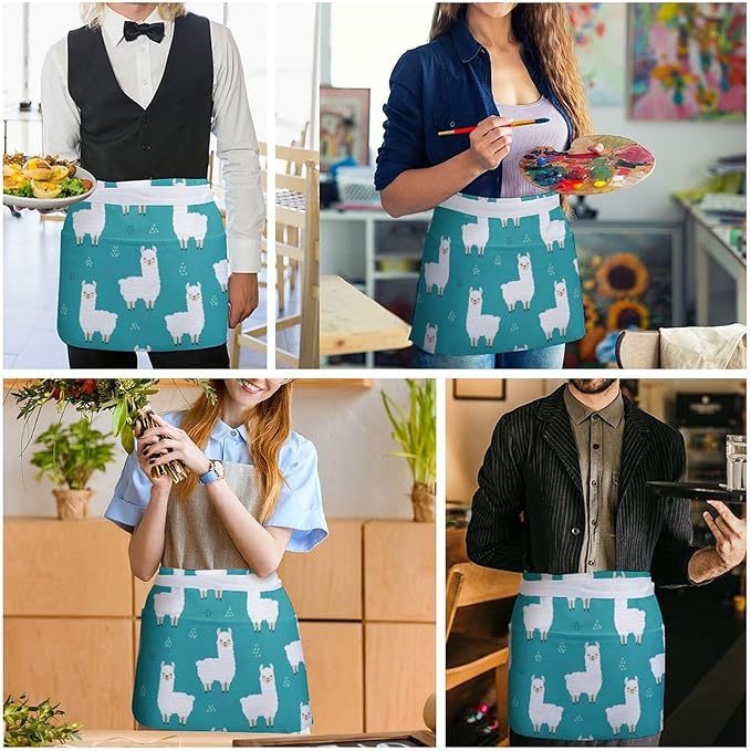 Server Waitress Waist Apron Cooking Kitchen Restaurant Aprons for Women Men