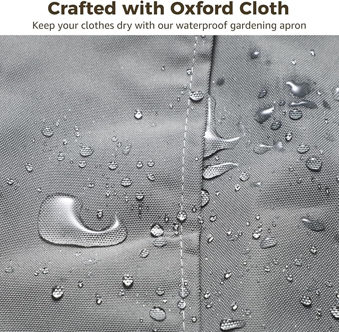 Gardening Apron with Large Pockets, Waterproof Oxford Cloth Design, Adjustable Straps for Fruit and Vegetable Picking, Outdoor and Household Tasks