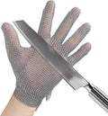 ANSI A9 Cut Resistant Stainless Steel Metal Mesh Chain Mail Glove,Butchers Gloves Food Grade For Kitchen Cooking, Oyster Shucking, Glass Processing, Tool Sharpening, 5 Finger, (M)