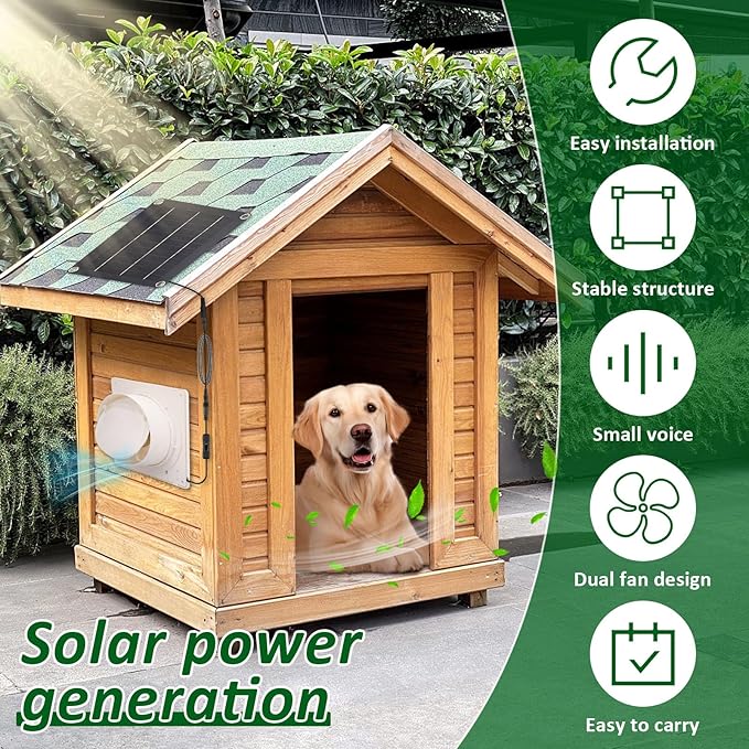 Solar Powered Exhaust Fan for Chicken Coop, Solar Powered Fan for Dog House, Waterproof Solar Exhaust Fan, Solar Ventilation Fan, Solar Fan for Chicken Coop