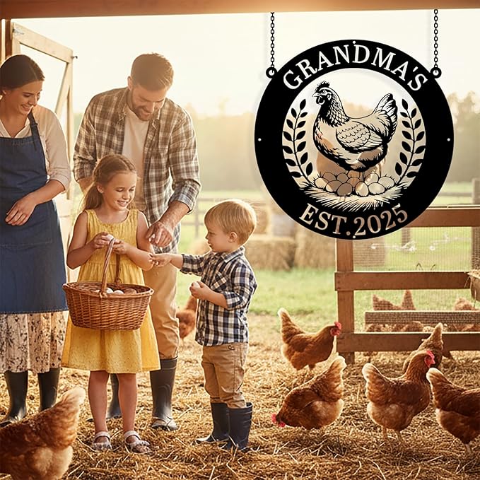 Custom Chicken Coop Metal Sign, Personalized Chicken Coop Sign for Outside, Custom Metal Hen House Farm Signs, Chickens Hen House Farmhouse Wall Art Decor