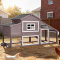 Mobile Chicken Coop with Run Large Hen House with Wheels Chicken House Poultry Cage with Nesting Box, Pull-Out Tray, Waterproof Roof for 3-5 Chickens (Brown, 72.3" L x 26" W x 39.4" H)