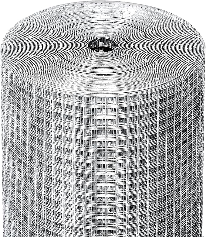 Hardware Cloth 1/2in 48inx100ft Hot Dip Galvanized 19 Gauge Chicken Wire Fencing Roll Poultry Animal Netting Cage Screen Chicken Coop Accessories Garden Plant Supports