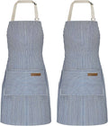 ATROPOS 2 Pieces Aprons for Women with Pockets, Aprons for Men, Womens Kitchen Apron, Cooking Apron Adjustable Bib Chef Apron(Unisex)