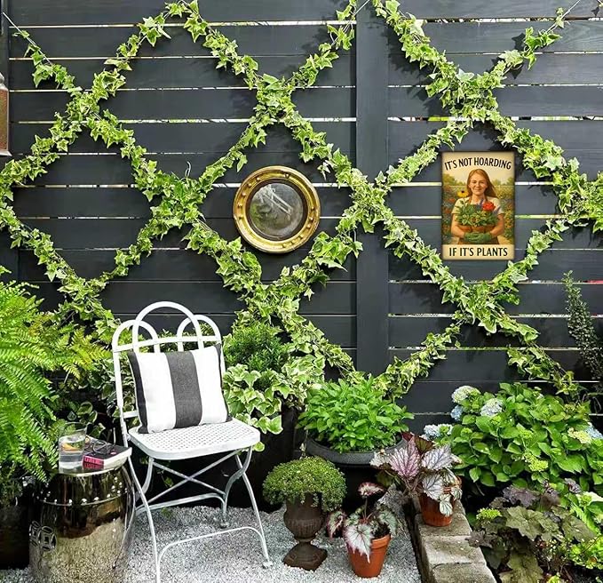 Funny Plant Signs for Women, Garden Signs Decorative Outdoor, "It's Not Hoarding If It's Plants" Metal Yard Signs, Garden Wall Art for Outside,Patio, Gifts for People Who Like Plants - 8x12 Inch