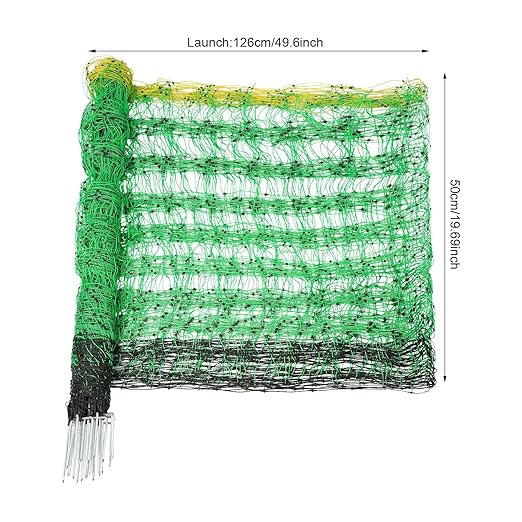 Electric Fence Netting, 19.7 * 49.6in Net Fencing Kit Portable Movable Livestock Nets Mesh for Sheep Goats Deer Hogs Dogs Lambs (10 Stakes)