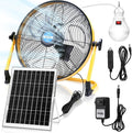 Sumind 14 Inch Solar Powered Fan 15000mah 20w Portable Ventilador Rechargeable Camping Fan Battery Powered with Panel and Light for Outside, Home, Travel, Chicken Coop, Shed, Greenhouse