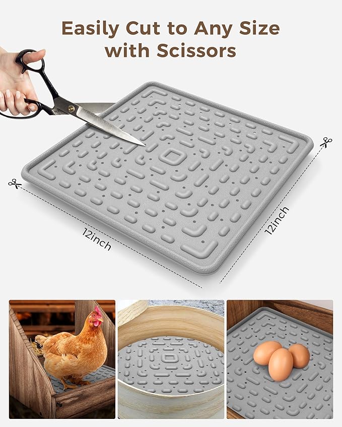 Washable & Reusable Nesting Pads for Chicken Coop - 10Pcs Chicken Nest Mats - Durable 12"x 12" Plastic Nest Box Pads for Egg Laying Hens (Soft, Easy Clean, Premium)
