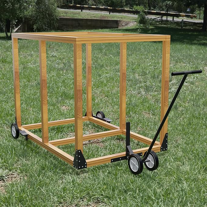 Chicken Coop Wheels Kit - Portable Poultry Tractor Mobilization Steel Chicken Coop Accessories - Set of 6 Chicken Run Wheels-Chicken Cage Not Included-Patent Pending
