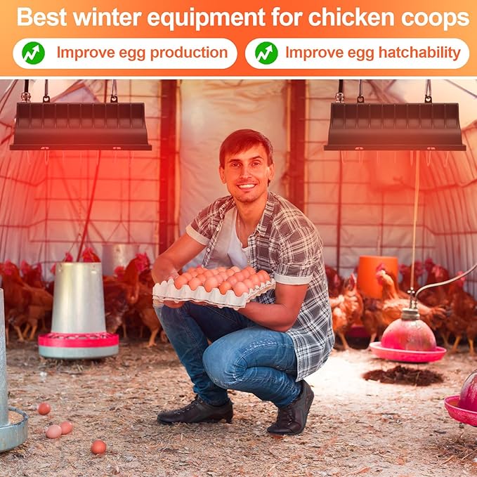 Honoson 4 Pcs Chicken Coop Heater Brooder Heater with Heat Lamp Radiant Chicken Coop Accessories Heat Warmer for Chick Pet Dog Cat(Square)