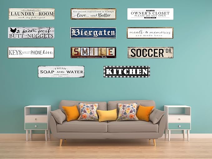 CSWLJS Chicken Coop Accessories Chicken Decor Farm House Decorations For Rustic Home Kitchen Signs Wall Decor Rustic Hen Farmhouse 4x16 In