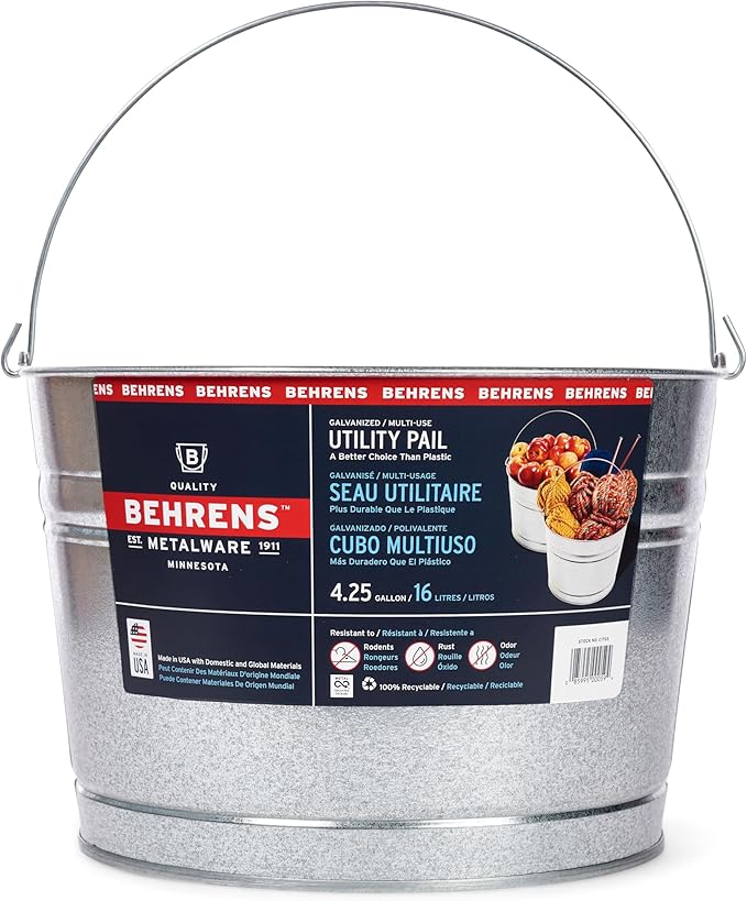 Behrens 4.25 Gallon Galvanized Steel Pail (1 Pail)